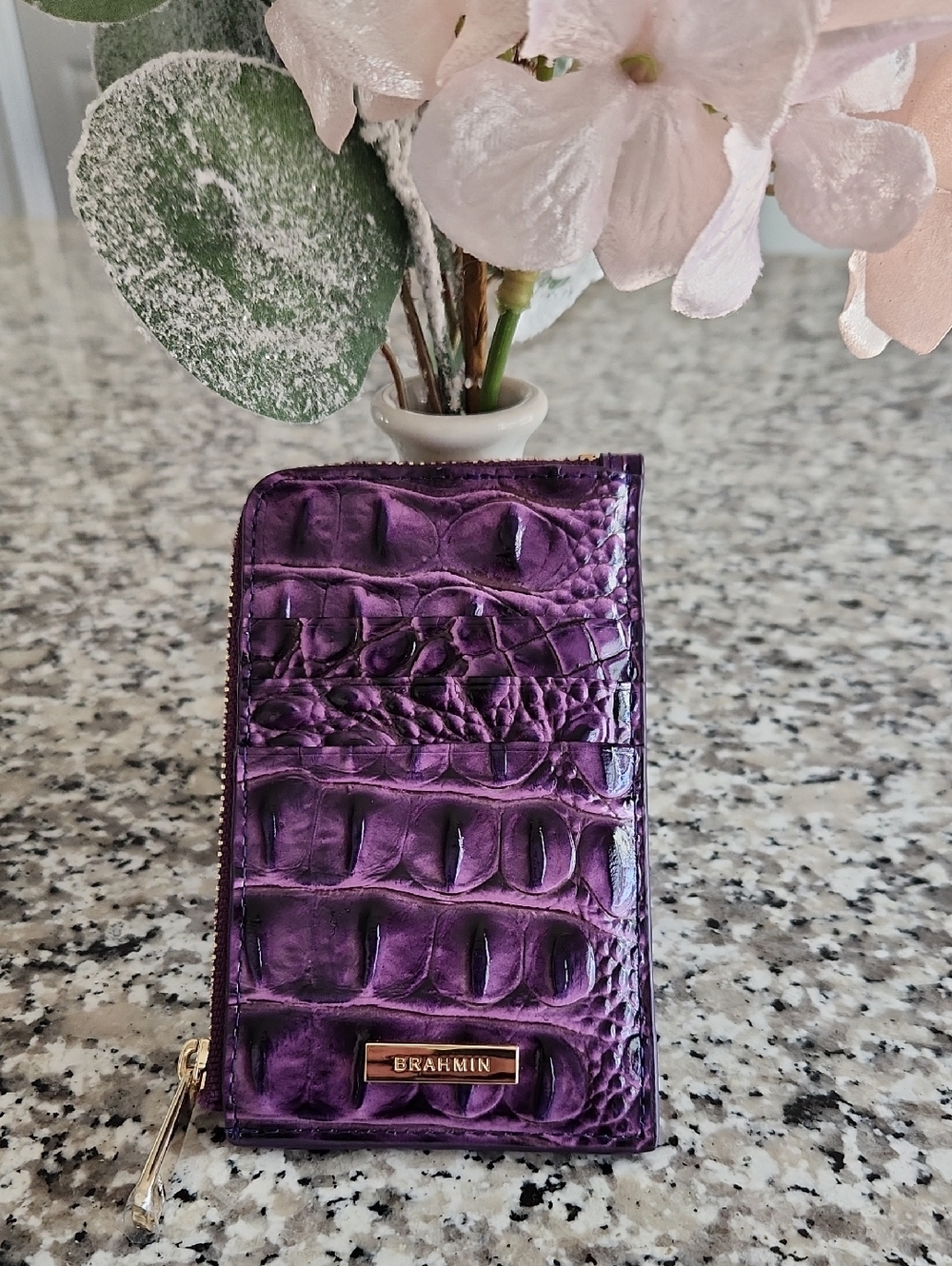 New Without Tag Brahmin Purple Melbourne  Card Holder Wallet